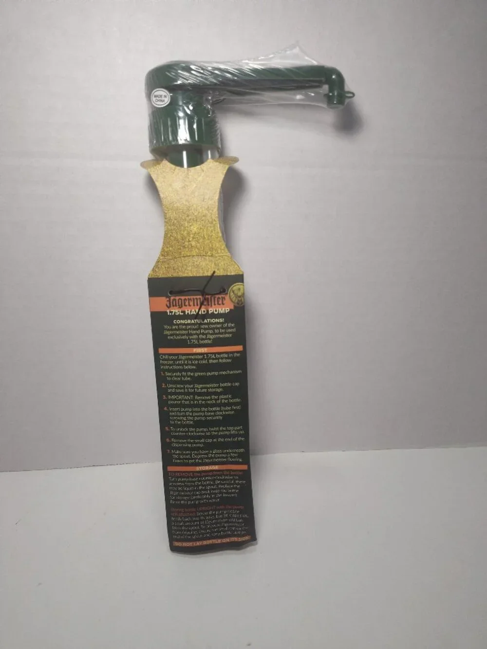 Jagermeister 1.75L Bottle Hand Pump Liquor Dispenser Green New Sealed
